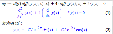 обчислення диф. рівняння в Мейпл