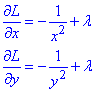 частинні похідні І порядку функції Лагранжа