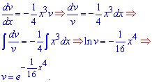 диференціальне рівняння з відокремленими змінними, інтегрування